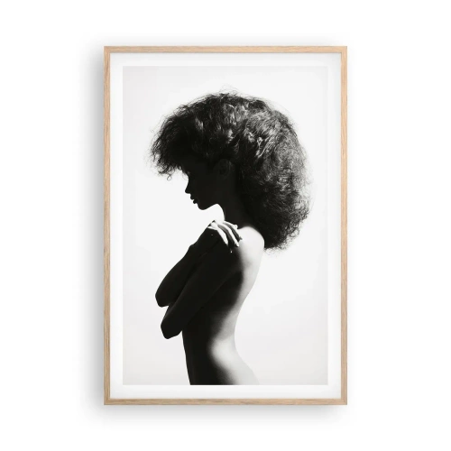Póster en marco roble claro - Como una flor en un tallo delgado - 61x91 cm