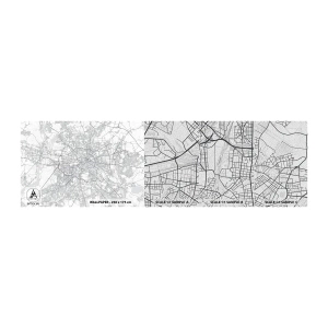 Muestra de fotomural Premium Sand - Flor de Berlín - Ciudad, Mapa de la ciudad, Berlina - 100x30 cm