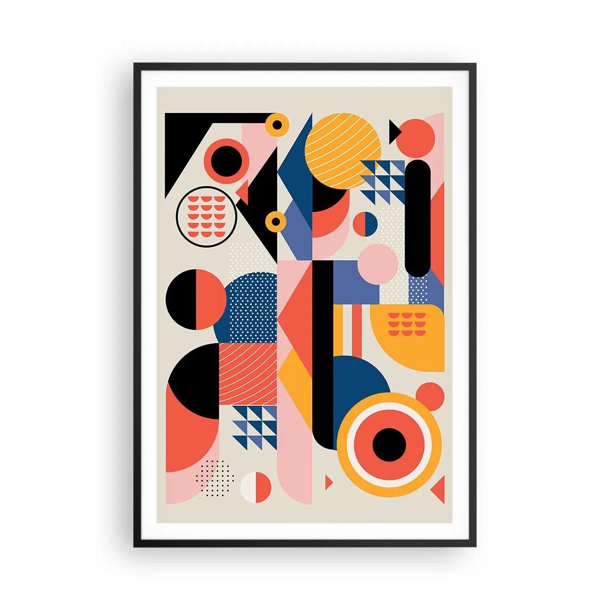 Póster en marco negro - Composición: juegos - 70x100 cm