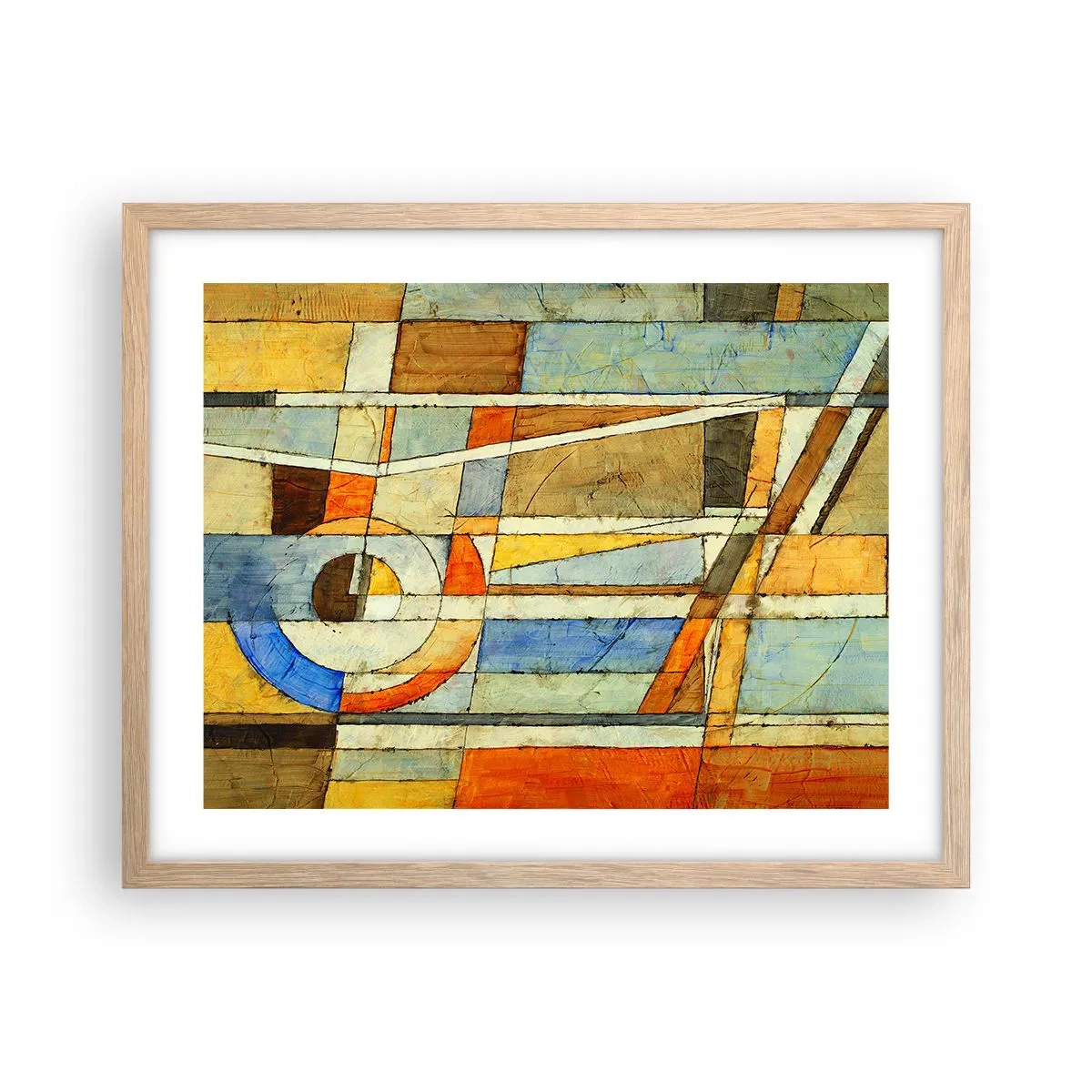 Póster en marco roble claro - Cubismo en una obra - 50x40 cm
