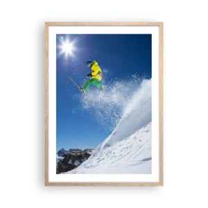 Póster en marco roble claro - Bailando con las montañas - 50x70 cm