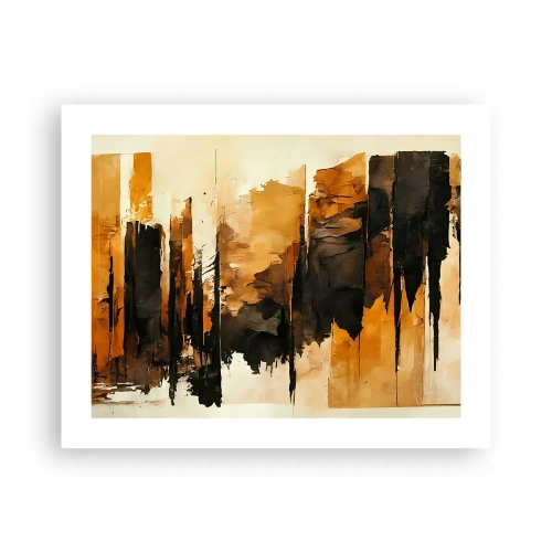 Póster - Armonía de negro y oro - 50x40 cm