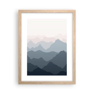 Póster en marco roble claro - Cordilleras a la vista - 30x40 cm