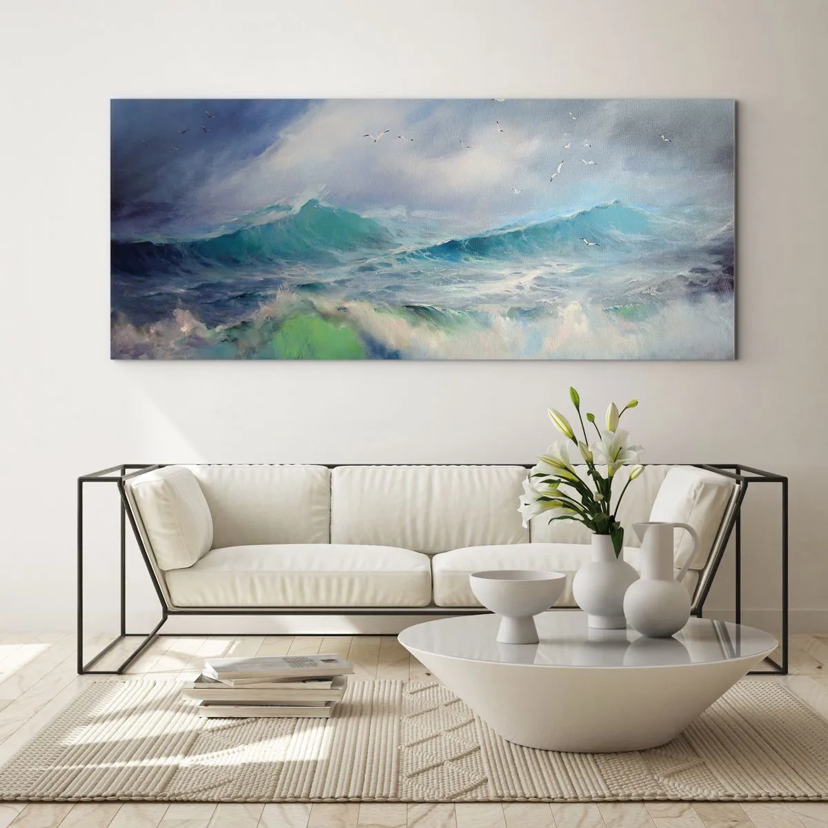 Cuadro sobre vidrio - Impresiones sobre Vidrio - La fuerza del viento - 100x40 cm