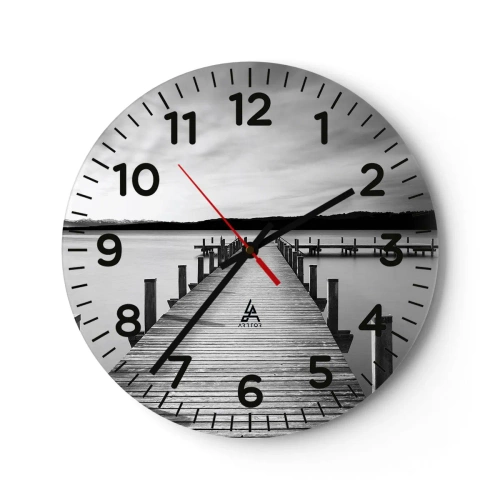 Reloj de pared - Reloj de vidrio - En el lago de la paz - 40x40 cm