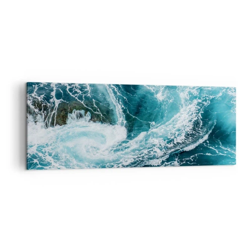 Cuadro sobre lienzo - Impresión de Imagen - Remolino oceánico dinámico - 140x50cm - Torbellino al núcleo de la Tierra - Decoración de pared moderna para salón y dormitorio ARTTOR