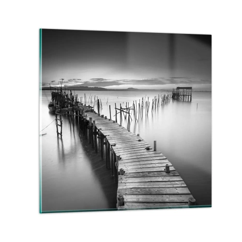 Cuadro sobre vidrio - Impresiones sobre Vidrio - La calma de una orilla olvidada - 70x70 cm