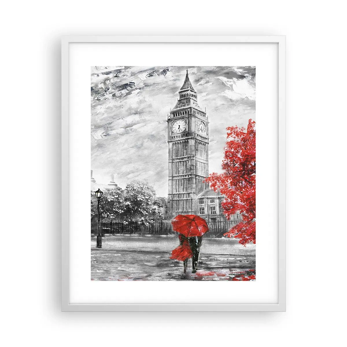 Póster en marco blanco - Un día emocionante - 40x50 cm