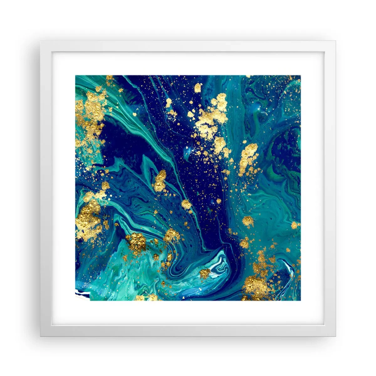 Póster en marco blanco - Pétalos de sol - 40x40 cm