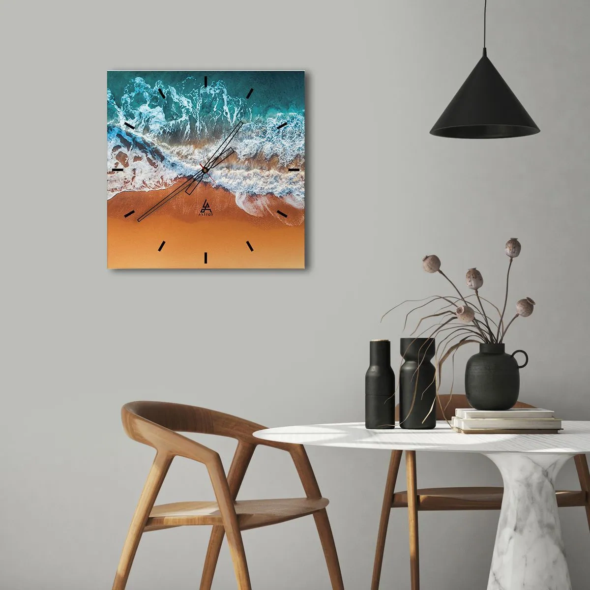 Reloj de pared - Reloj de vidrio - Siempre a la par - 40x40 cm