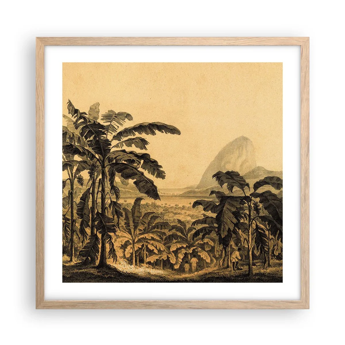 Póster en marco roble claro - En un ambiente colonial - 50x50 cm
