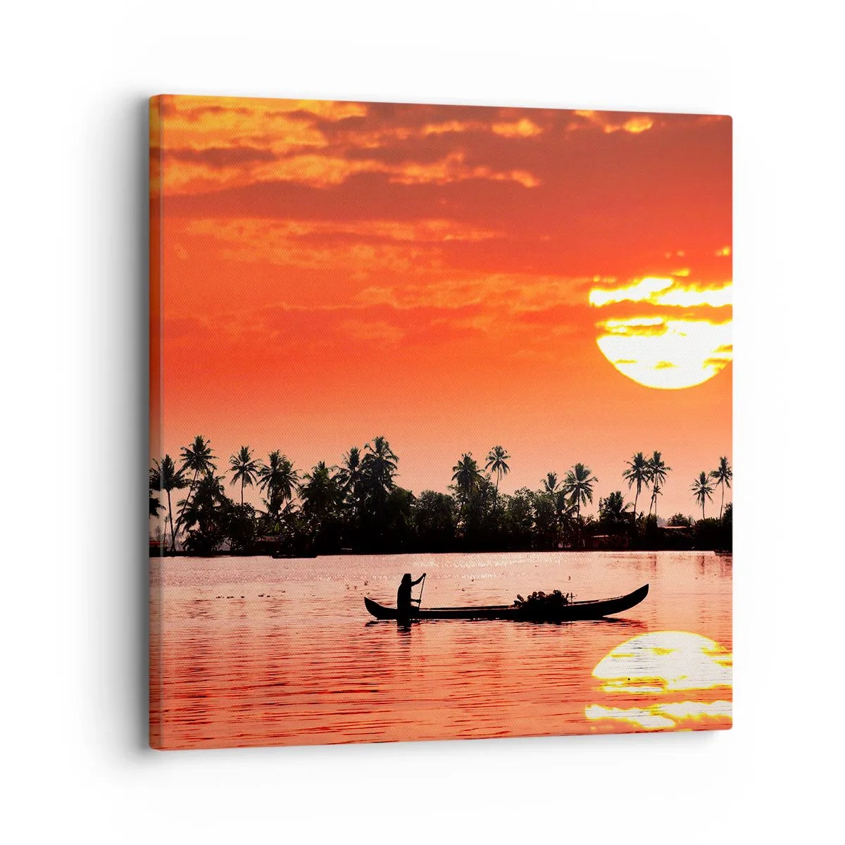 Cuadro sobre lienzo - Impresión de Imagen - La paz de los trópicos al atardecer - 30x30 cm