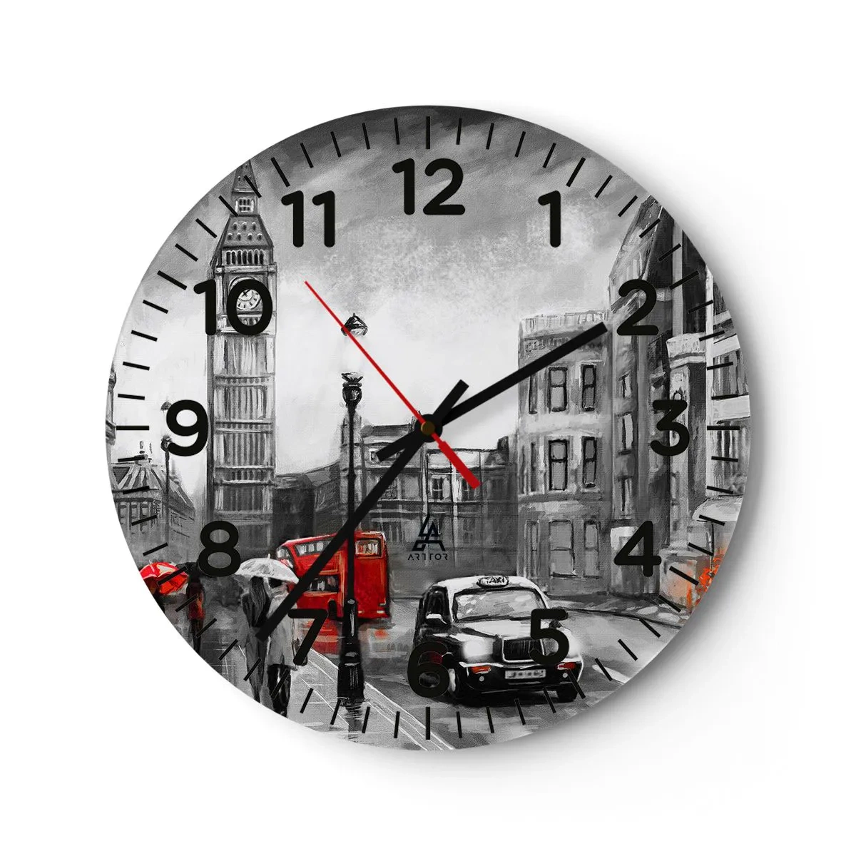 Reloj de pared - Reloj de vidrio - No tan gris como la pintan - 30x30 cm
