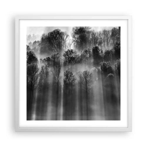 Póster en marco blanco - En los flujos de luz - 50x50 cm