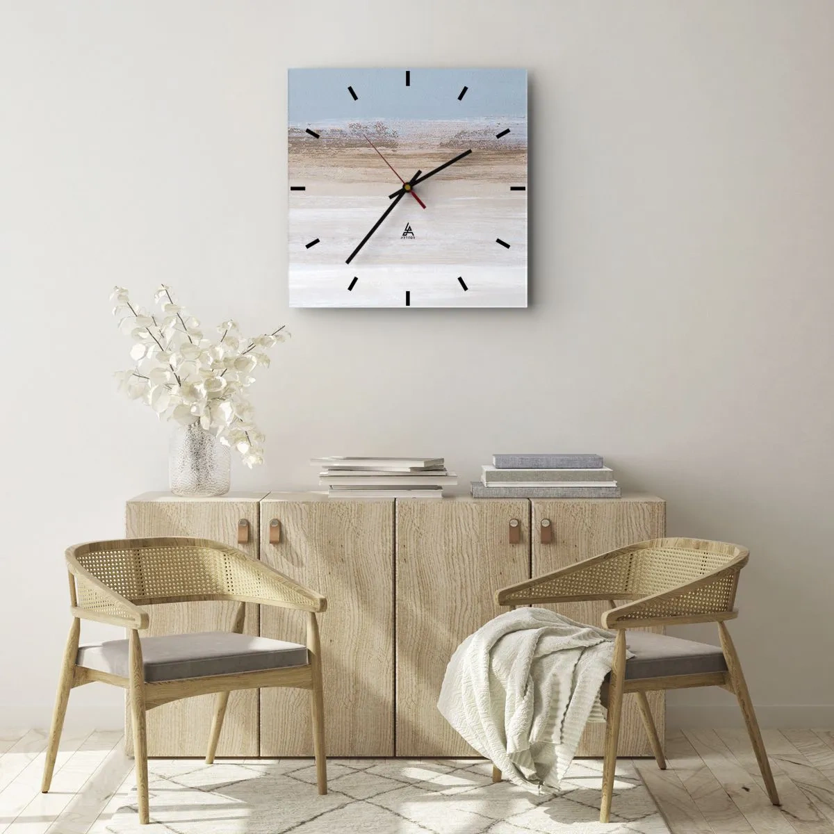 Reloj de pared - Reloj de vidrio - Paisaje ambiguo - 40x40 cm