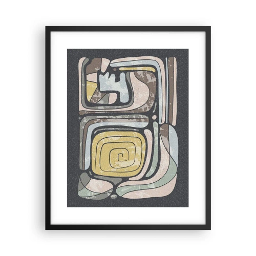 Póster en marco negro - Abstracción con espíritu precolombino - 40x50 cm