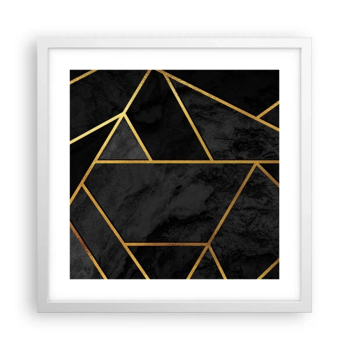 Póster en marco blanco - Oscuridad y brillo - 40x40 cm