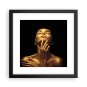Póster en marco negro - Como seda dorada - 30x30 cm