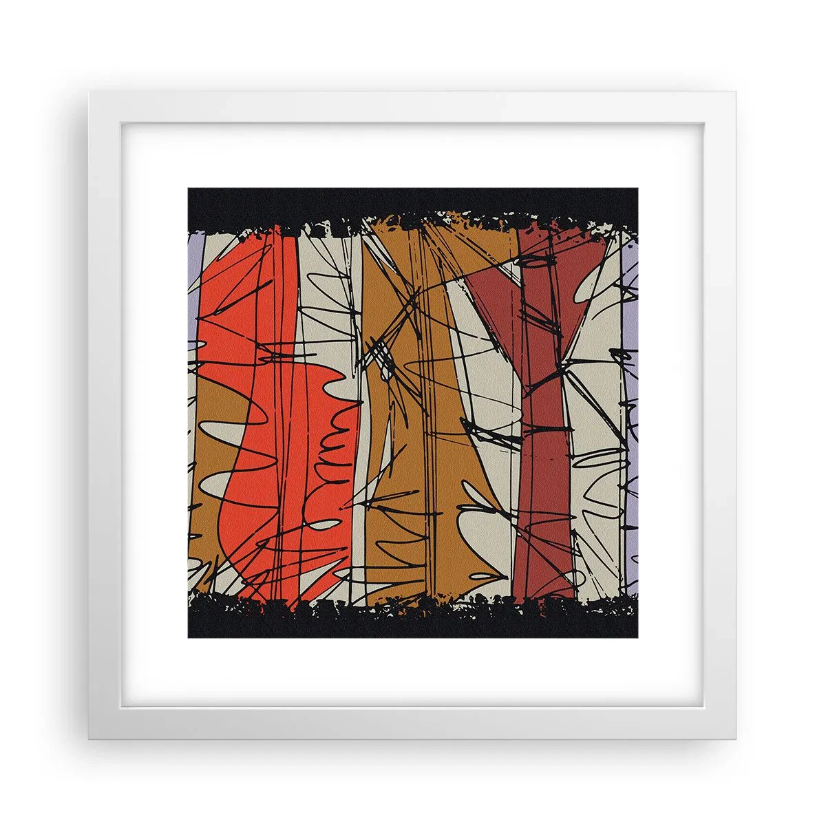 Póster en marco blanco - Composición espontánea - 30x30 cm