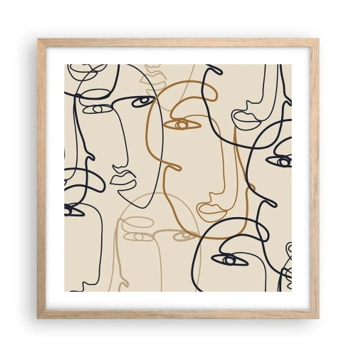 Póster en marco roble claro - Retrato multiplicado - 50x50 cm