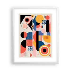 Póster en marco blanco - Composición: juegos - 40x50 cm