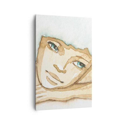 Cuadro sobre lienzo - Impresión de Imagen - Retrato artístico de una mujer en colores pastel. - 80x120cm - El árbol de la poesía crece en el silencio - Decoración de pared moderna para salón y dormitorio ARTTOR