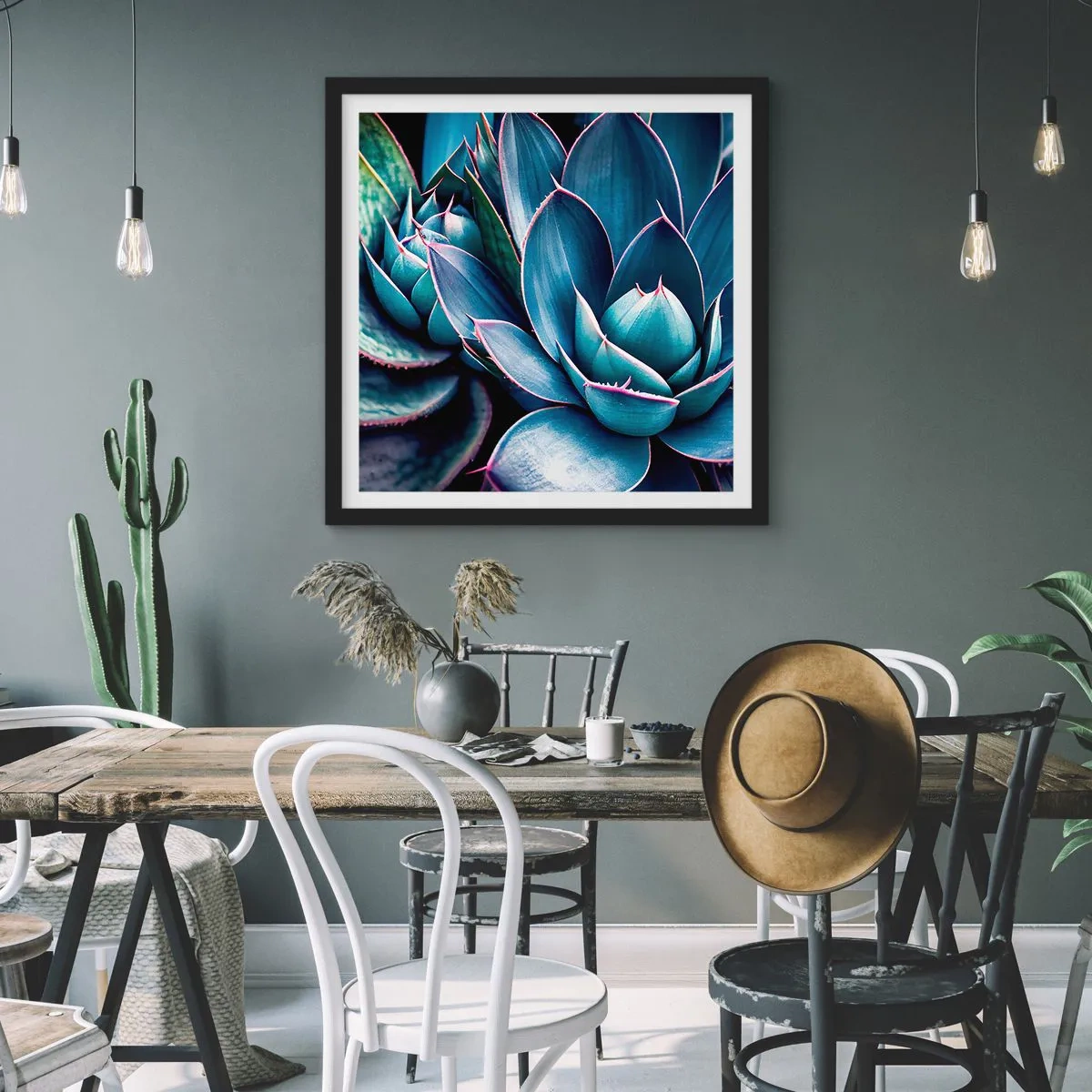 Póster en marco negro - Fuerza vital - 40x40 cm