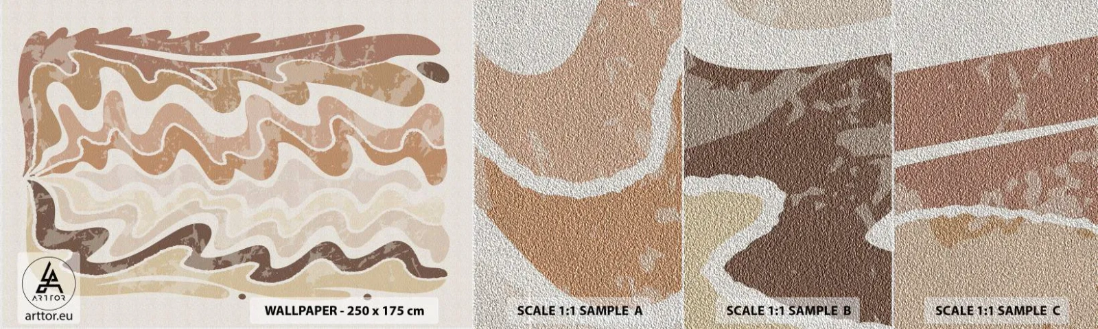 Muestra de fotomural Premium Sand - Buena energía - buenas emociones - Envejecido, bohemia, Pedazo - 100x30 cm