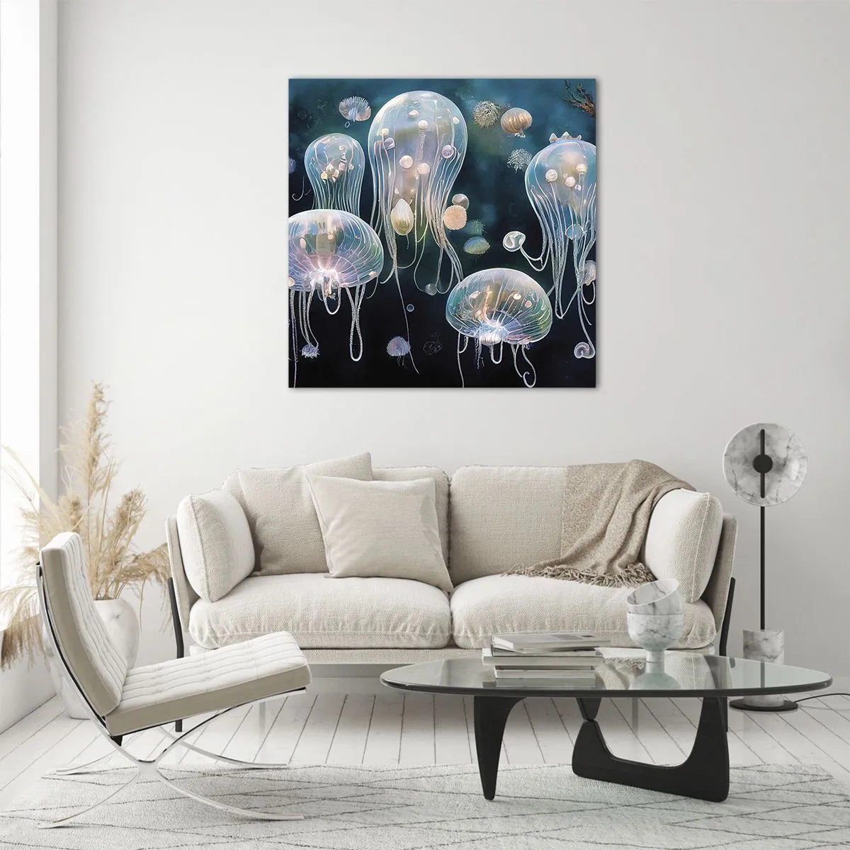 Cuadro sobre vidrio - Impresiones sobre Vidrio - Globos submarinos - 30x30 cm
