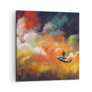 Cuadro sobre lienzo - Impresión de Imagen - En barco por la galaxia - 60x60 cm