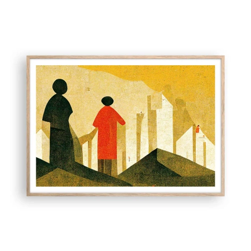 Póster en marco roble claro - Todavía lejos del destino - 100x70 cm