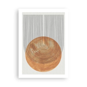 Póster - Abstracción geométrica en tonos terrosos - 50x70cm - Una composición soleada - Decoración de pared moderna para salón y dormitorio ARTTOR