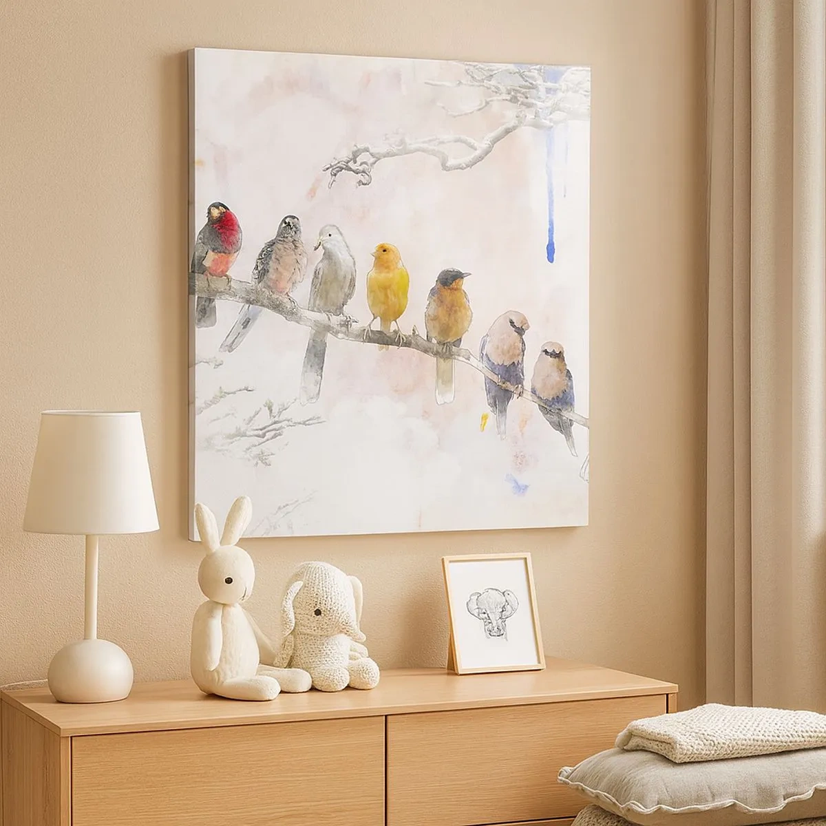 Cuadro sobre lienzo - Impresión de Imagen - Reunión alada - 30x30 cm