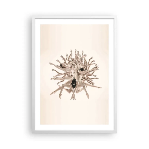 Póster en marco blanco - Floreciendo en la danza - 50x70 cm