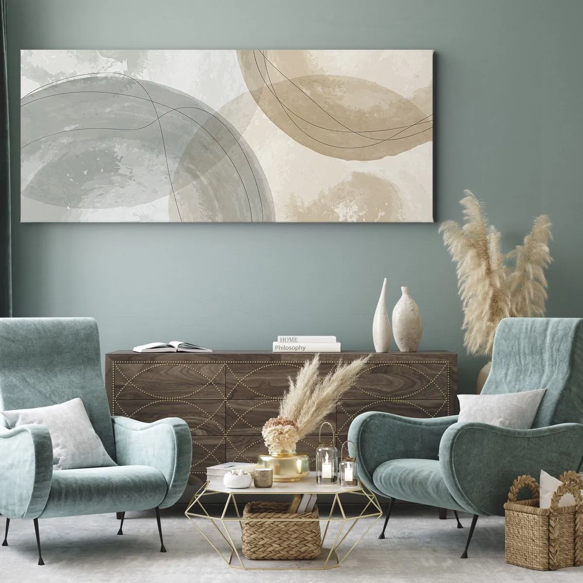 Cuadro sobre lienzo - Impresión de Imagen - Mundos que se entrecruzan - 100x40 cm