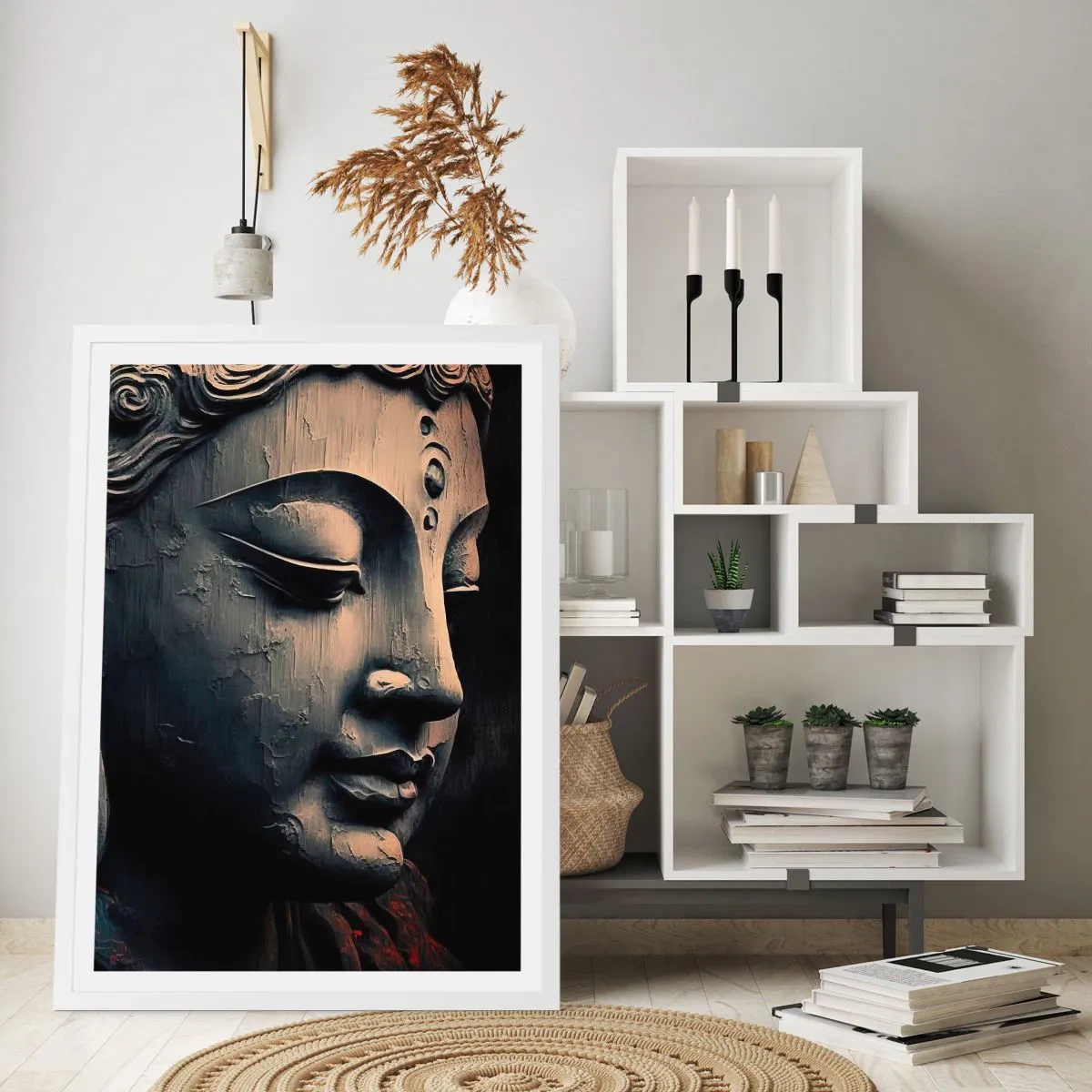Póster en marco blanco - En sintonía con el mundo - 50x70 cm