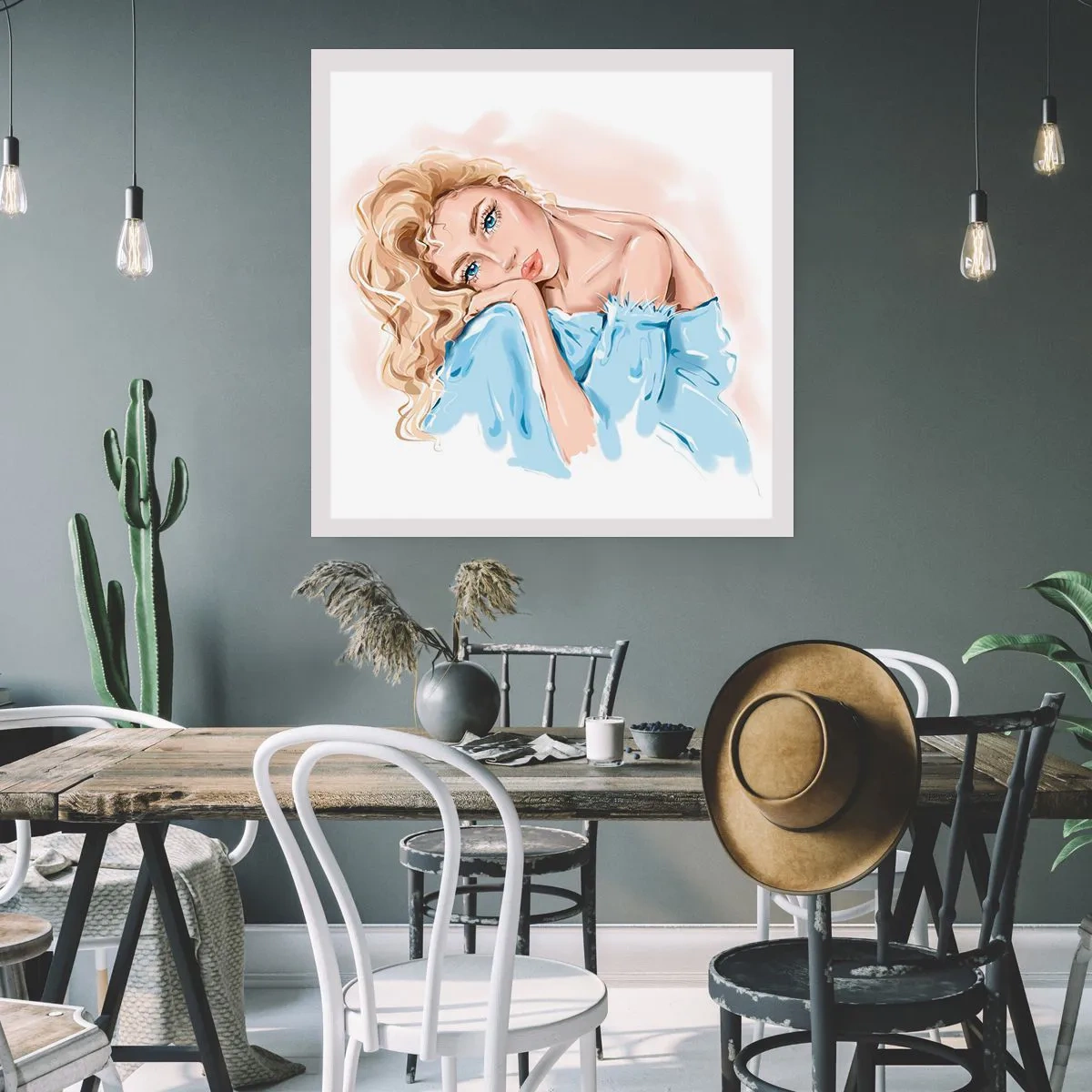 Póster - Soñar en azul - 50x50 cm