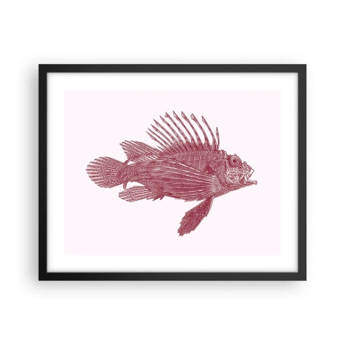 Póster en marco negro - Un habitante de aguas exóticas - 50x40 cm
