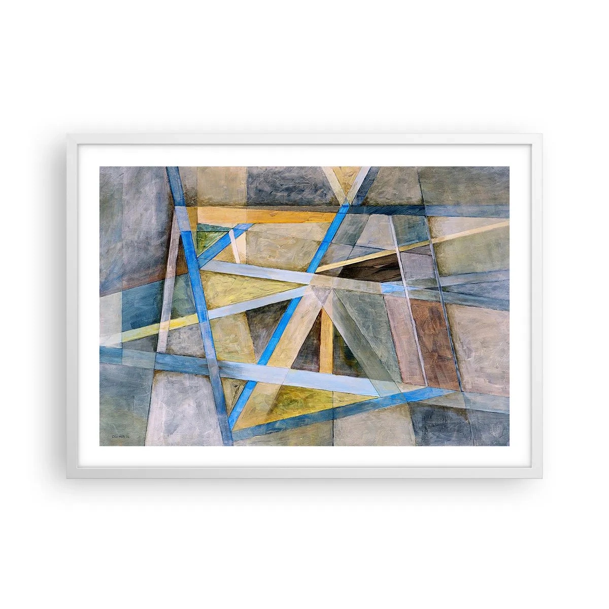 Póster en marco blanco - ¿Recto o inclinado? - 70x50 cm