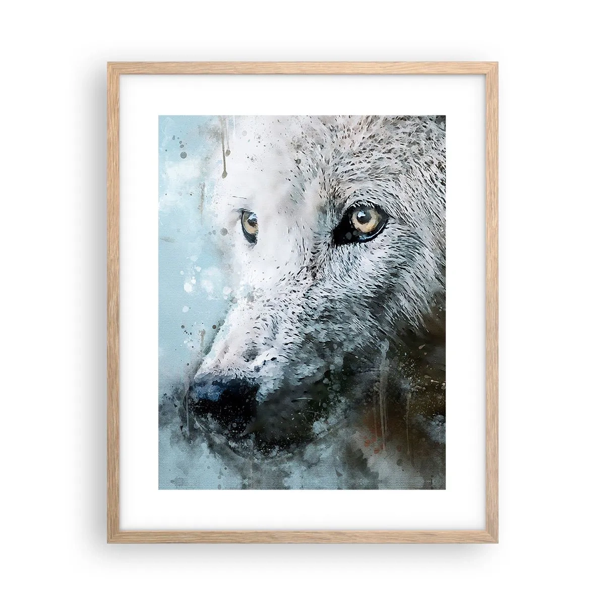 Póster en marco roble claro - Conoce el alma del lobo - 40x50 cm