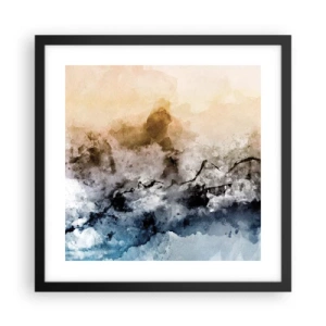 Póster en marco negro - Hundido en una nube de niebla - 40x40 cm