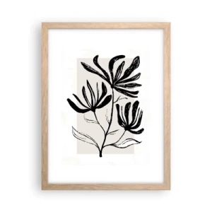 Póster en marco roble claro - Esbozo para un herbario - 30x40 cm