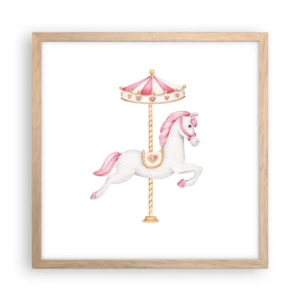 Póster en marco roble claro - Partió al galope - 40x40 cm