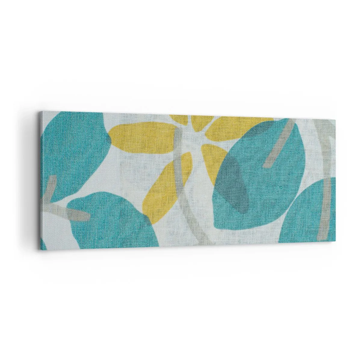 Cuadro sobre lienzo - Impresión de Imagen - Entre hojas azules - 100x40 cm