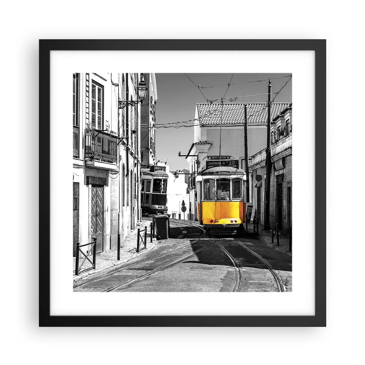 Póster en marco negro - Espíritu de Lisboa - 40x40 cm