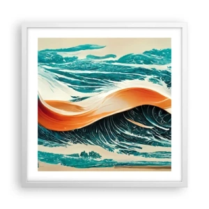 Póster en marco blanco - El sueño de un surfista - 50x50 cm