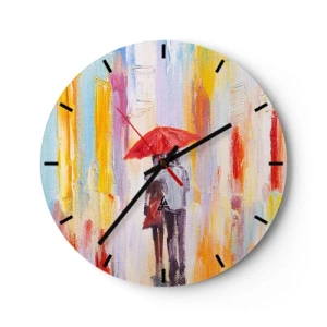 Reloj de pared - Reloj de vidrio - Que siga lloviendo - 40x40 cm