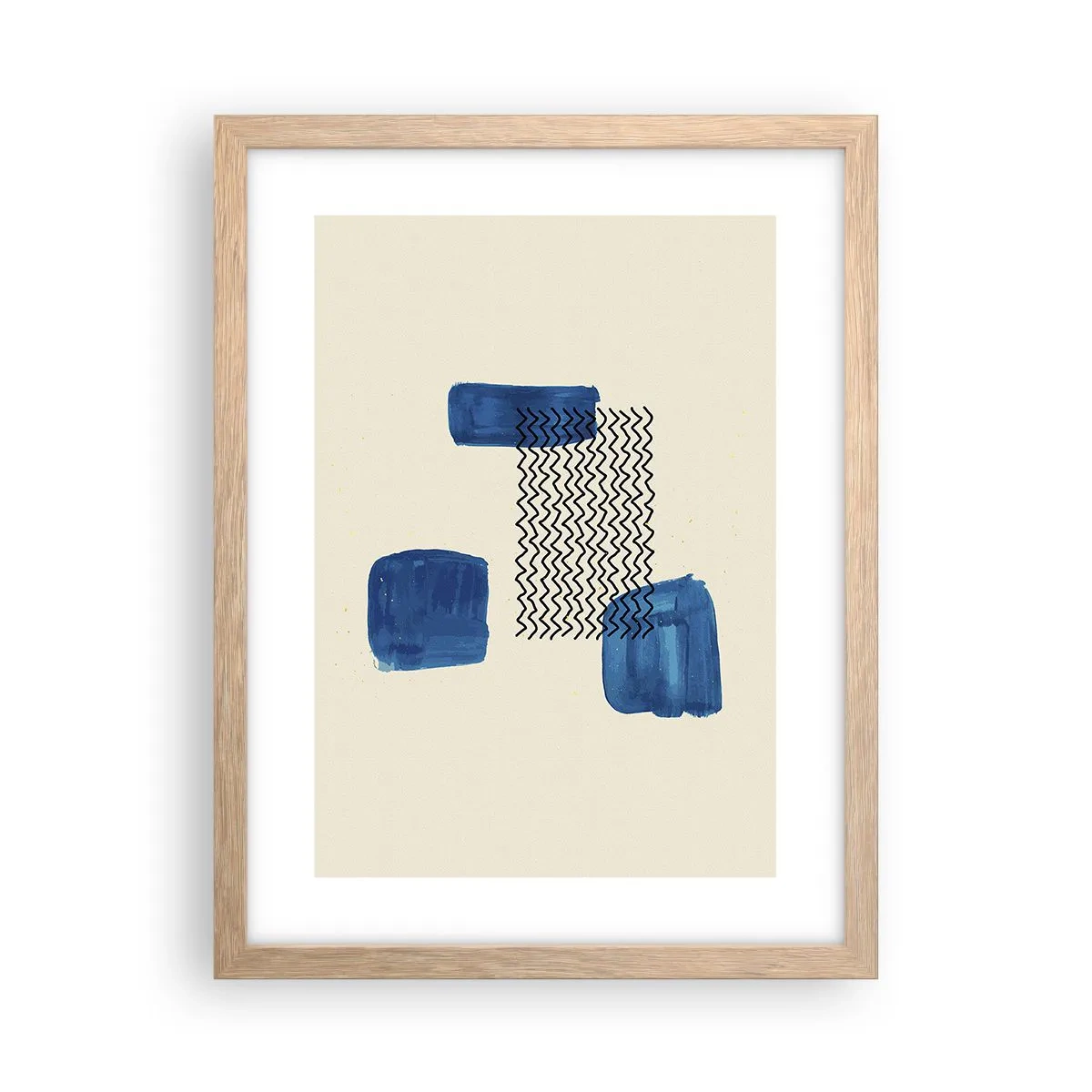 Póster en marco roble claro - Un cuarteto abstracto - 30x40 cm