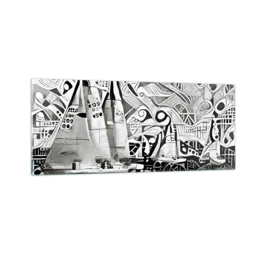 Cuadro sobre vidrio - Impresiones sobre Vidrio - Entre las olas - 100x40 cm