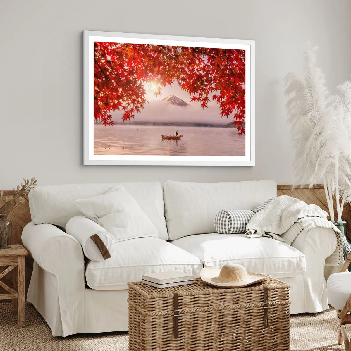 Póster en marco blanco - Estilo japonés - 100x70 cm